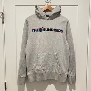 The Hundreds Mens Adam Bomb Logo Pullover Hoodie Sweater Gray Size Small